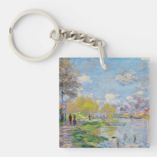 Claude Monet - Spring by the Seine Key Ring