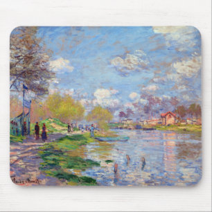 Claude Monet Spring by the Seine Mouse Pad