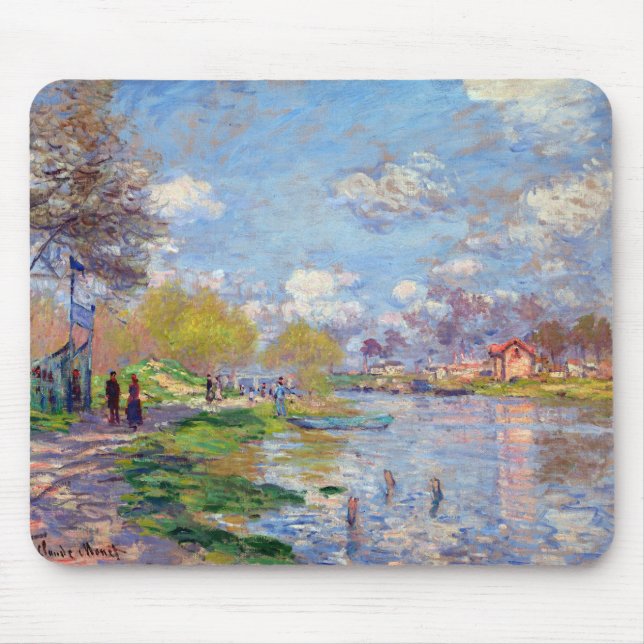 Claude Monet Spring by the Seine Mouse Pad (Front)