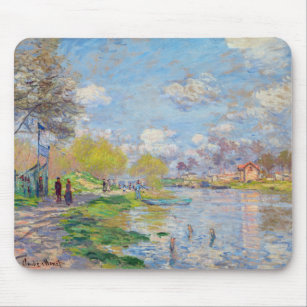 Claude Monet - Spring by the Seine Mouse Pad