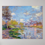 Claude Monet Spring by the Seine Poster<br><div class="desc">People stand by the Seine River during spring as painted by Claude Monet.</div>