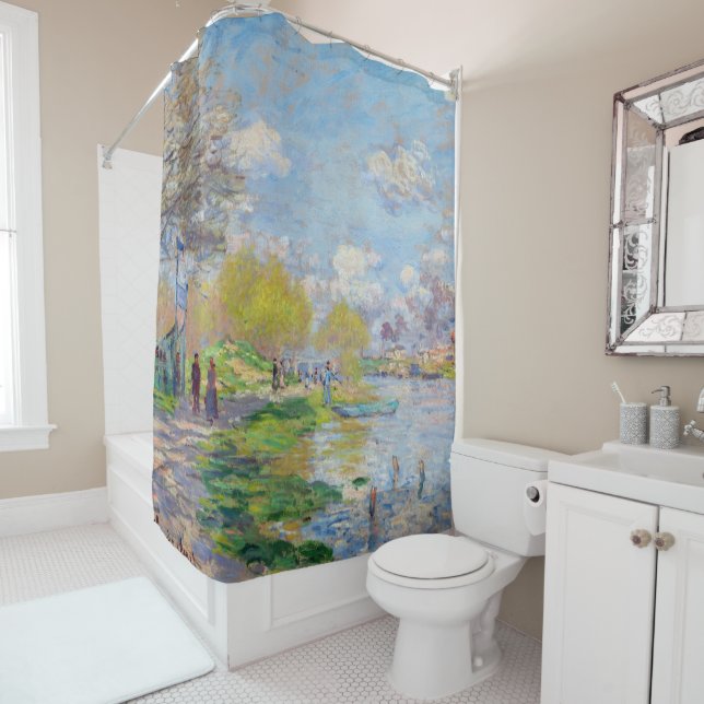 Claude Monet - Spring by the Seine Shower Curtain (In Situ)