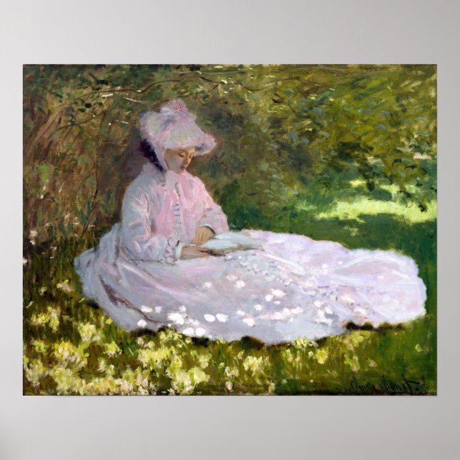 Claude Monet Springtime Impressionism Painting Poster (Front)