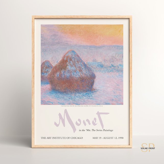 Claude Monet Stacks of Wheat Sunset Snow Effect  Poster (Creator Uploaded)