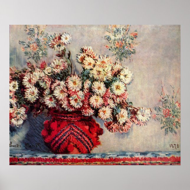 Claude Monet - Still Life with Chrysanthemums Poster (Front)