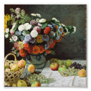 Claude Monet - Still Life With Flowers And Fruit Photo Print
