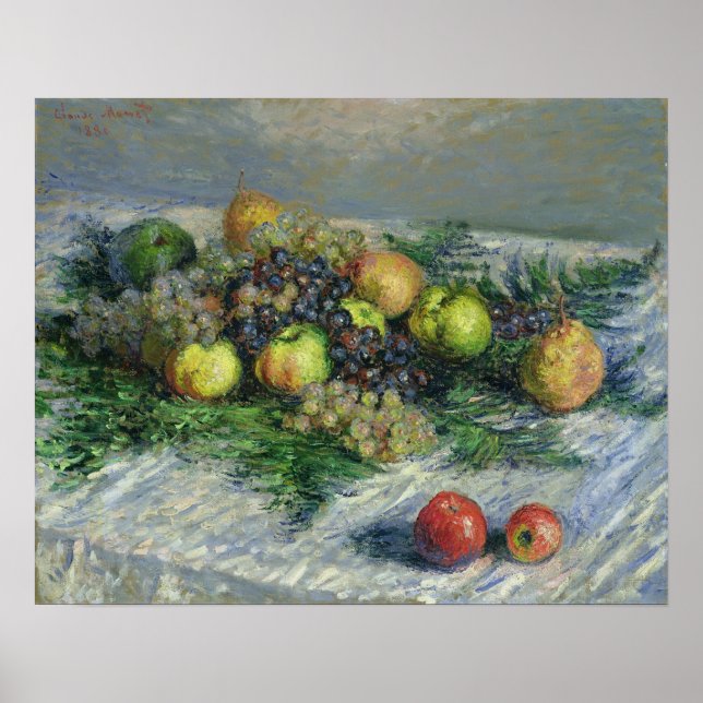 Claude Monet | Still Life with Pears and Grapes Poster (Front)