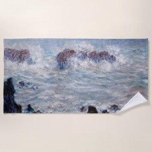 Claude Monet - Storm off the Belle-Ile Coast Beach Towel
