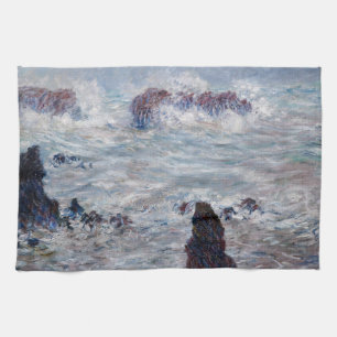 Claude Monet - Storm off the Belle-Ile Coast Tea Towel