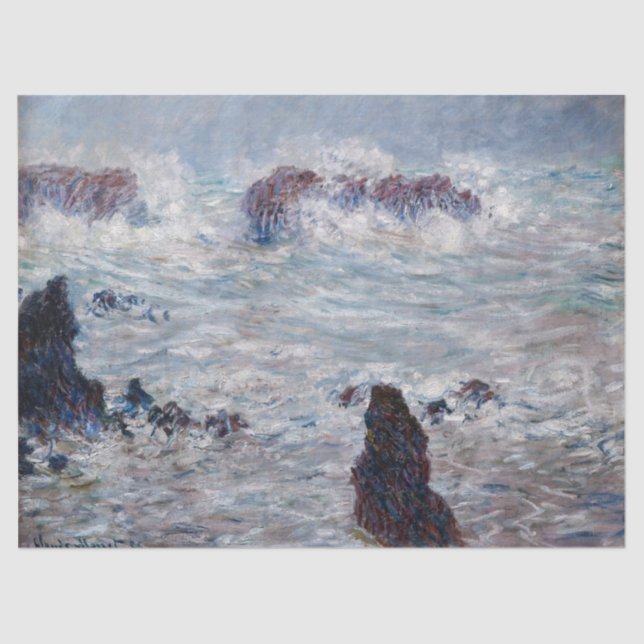 Claude Monet - Storm off the Belle-Ile Coast Tissue Paper (Front)