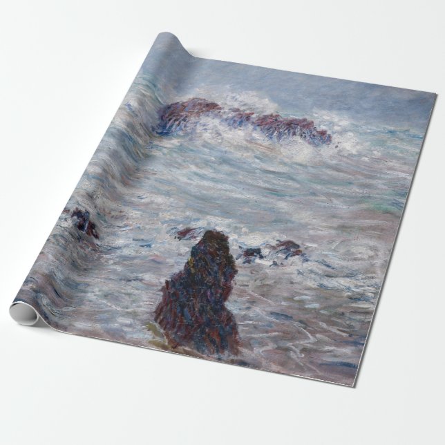 Claude Monet - Storm off the Belle-Ile Coast Wrapping Paper (Unrolled)