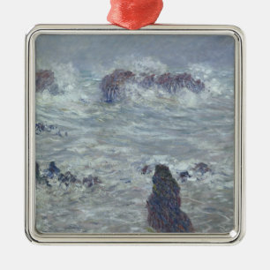 Claude Monet Storm, off the Coast of Belle-Ile Metal Ornament