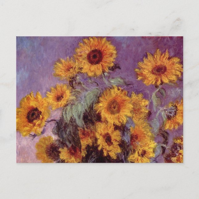 Claude Monet Sunflowers Postcard (Front)