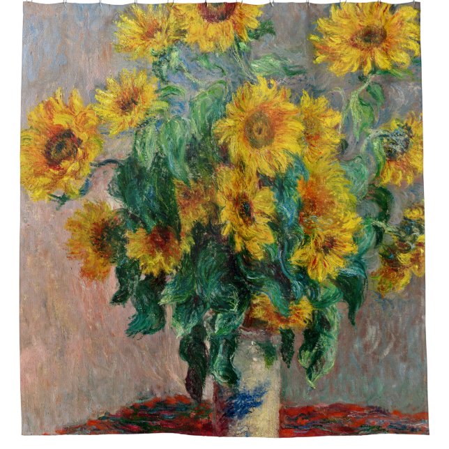 Claude Monet - Sunflowers Shower Curtain (Front)