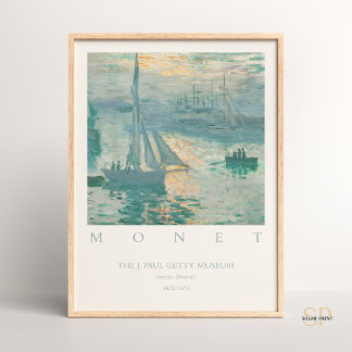 Claude Monet Sunrise, Marine Art Print Vintage