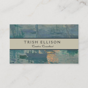Claude Monet Sunrise Marine Sailboat Impressionism Business Card