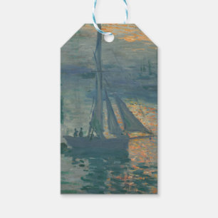 Claude Monet Sunrise Marine Sailboat Impressionism Gift Tags