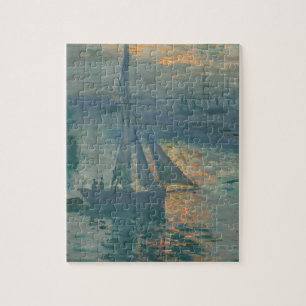 Claude Monet Sunrise Marine Sailboat Impressionism Jigsaw Puzzle