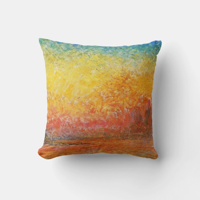 Claude Monet Sunset In Venice Impressionist Art Cushion (Front)
