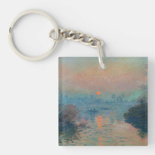 Claude Monet - Sunset on the Seine at Lavacourt Key Ring
