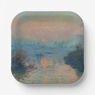 Claude Monet - Sunset on the Seine at Lavacourt Paper Plate