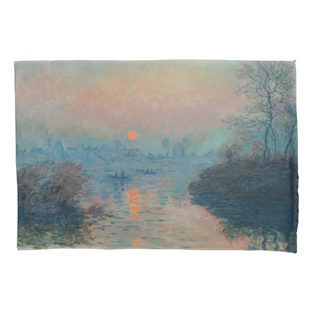 Claude Monet - Sunset on the Seine at Lavacourt Pillowcase (Front)