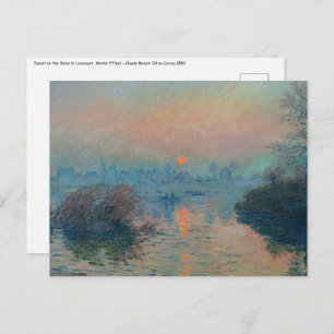 Claude Monet - Sunset on the Seine at Lavacourt Postcard
