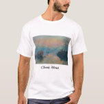 Claude Monet - Sunset on the Seine at Lavacourt T-Shirt<br><div class="desc">Sunset on the Seine at Lavacourt,  Winter Effect / Soleil couchant sur la Seine a Lavacourt,  effet d'hiver - Claude Monet,  Oil on Canvas, 1880</div>