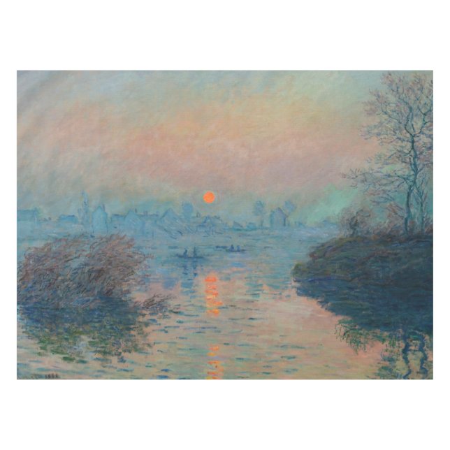 Claude Monet - Sunset on the Seine at Lavacourt Tablecloth (Front (Horizontal))