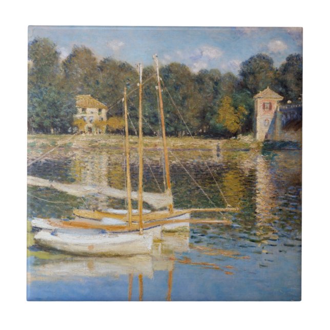 Claude Monet - The Argenteuil Bridge Ceramic Tile (Front)