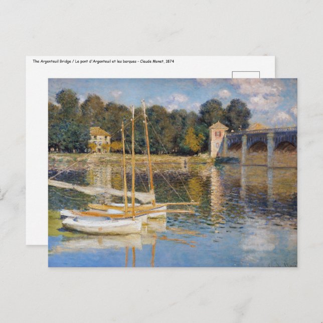 Claude Monet - The Argenteuil Bridge Postcard (Front/Back)