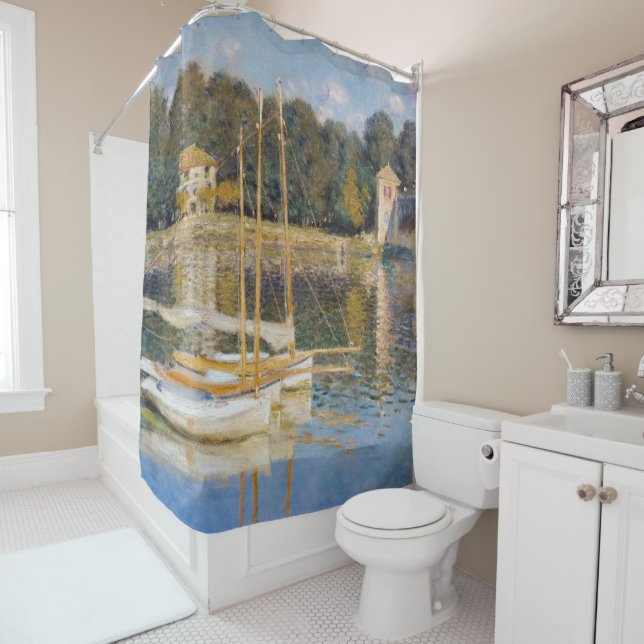 Claude Monet - The Argenteuil Bridge Shower Curtain (In Situ)