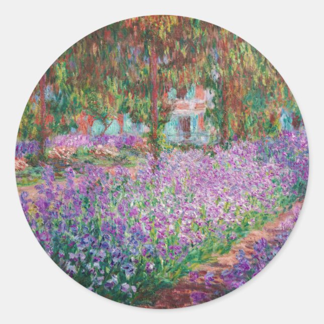 Claude Monet - The Artist's Garden at Giverny Classic Round Sticker (Front)