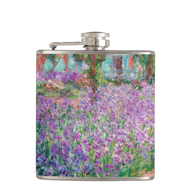 Claude Monet - The Artist's Garden at Giverny Hip Flask (Front)