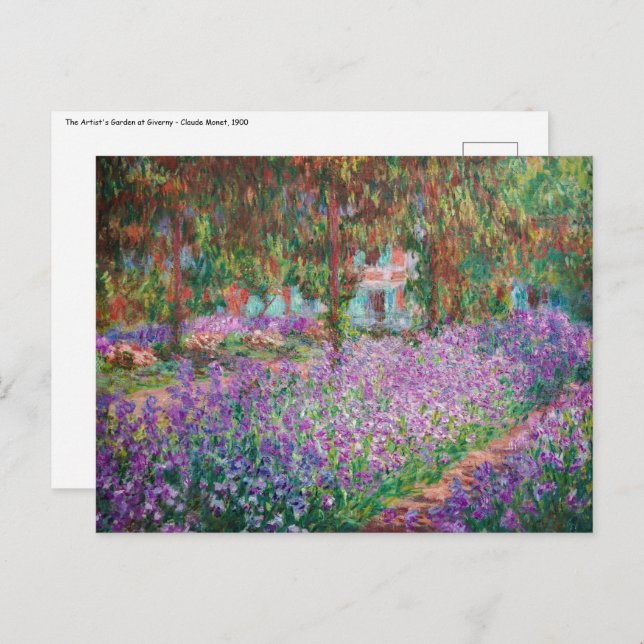 Claude Monet - The Artist's Garden at Giverny Postcard (Front/Back)