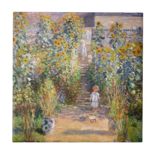 Claude Monet The Artist's Garden at Vétheuil, 1880 Ceramic Tile