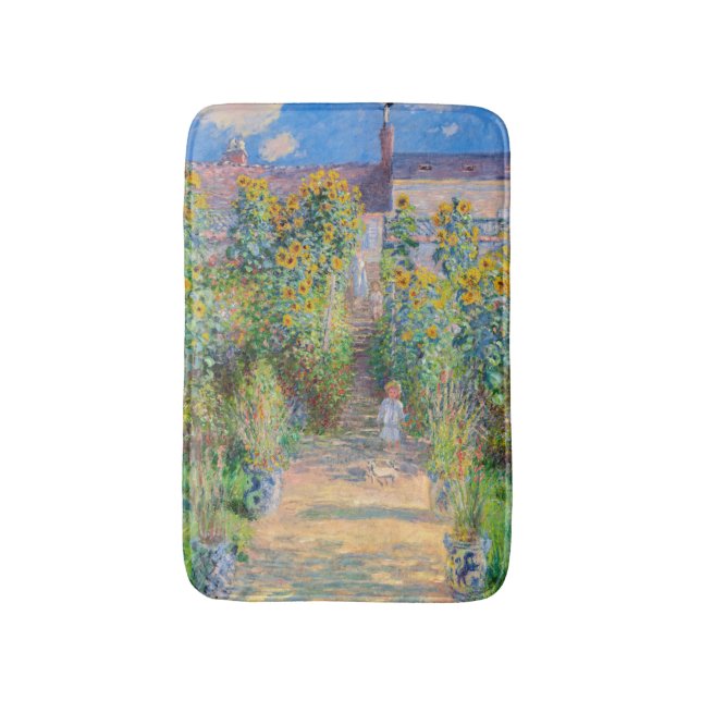 Claude Monet - The Artist's Garden at Vetheuil Bath Mat (Front Vertical)