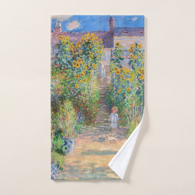 Claude Monet - The Artist's Garden at Vetheuil Bath Towel Set (Hand Towel)