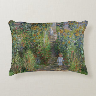 Claude Monet The Artist's Garden at Vetheuil Decorative Cushion