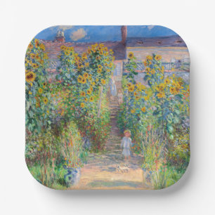 Claude Monet - The Artist's Garden at Vetheuil Paper Plate