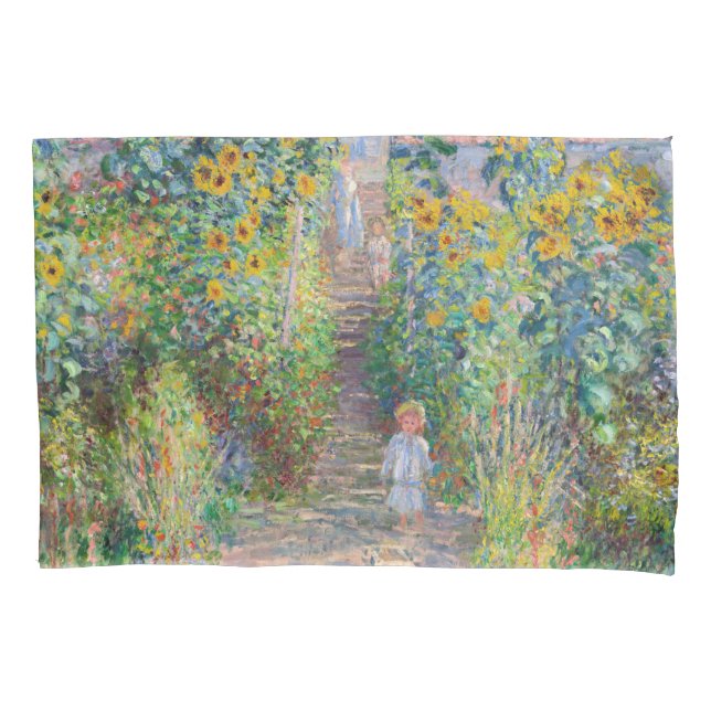 Claude Monet - The Artist's Garden at Vetheuil Pillowcase (Front)