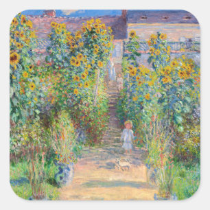 Claude Monet - The Artist's Garden at Vetheuil Square Sticker