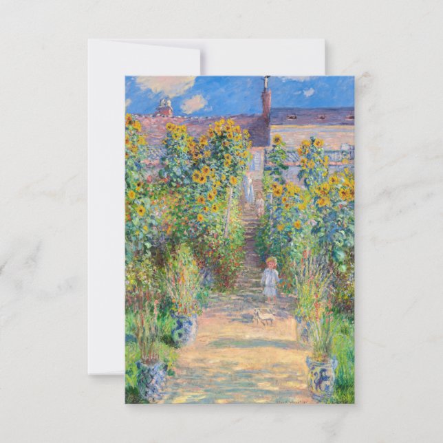 Claude Monet - The Artist's Garden at Vetheuil Thank You Card (Front)
