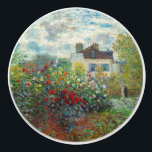 Claude Monet - The Artist's Garden in Argenteuil Ceramic Knob<br><div class="desc">The Artist's Garden in Argenteuil / A Corner of the Garden with Dahlias - Claude Monet,  Oil on Canvas,  1873</div>