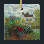 Claude Monet - The Artist's Garden in Argenteuil Ceramic Ornament<br><div class="desc">The Artist's Garden in Argenteuil / A Corner of the Garden with Dahlias - Claude Monet,  Oil on Canvas,  1873</div>