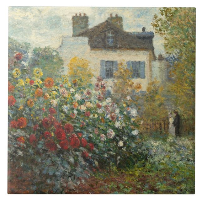 Claude Monet | The Artist's Garden in Argenteuil Ceramic Tile (Front)