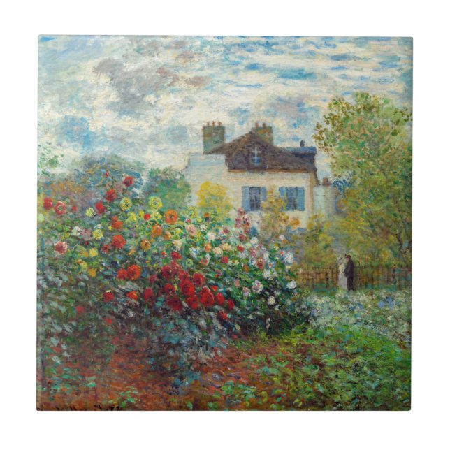 Claude Monet - The Artist's Garden in Argenteuil Ceramic Tile (Front)