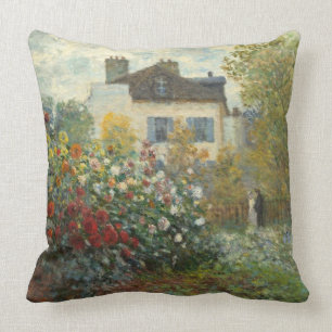 Claude Monet The Artist's Garden in Argenteuil Cushion