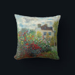 Claude Monet - The Artist's Garden in Argenteuil Cushion<br><div class="desc">The Artist's Garden in Argenteuil / A Corner of the Garden with Dahlias - Claude Monet,  Oil on Canvas,  1873</div>