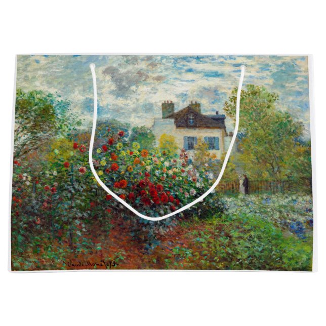 Claude Monet - The Artist's Garden in Argenteuil Large Gift Bag (Front)